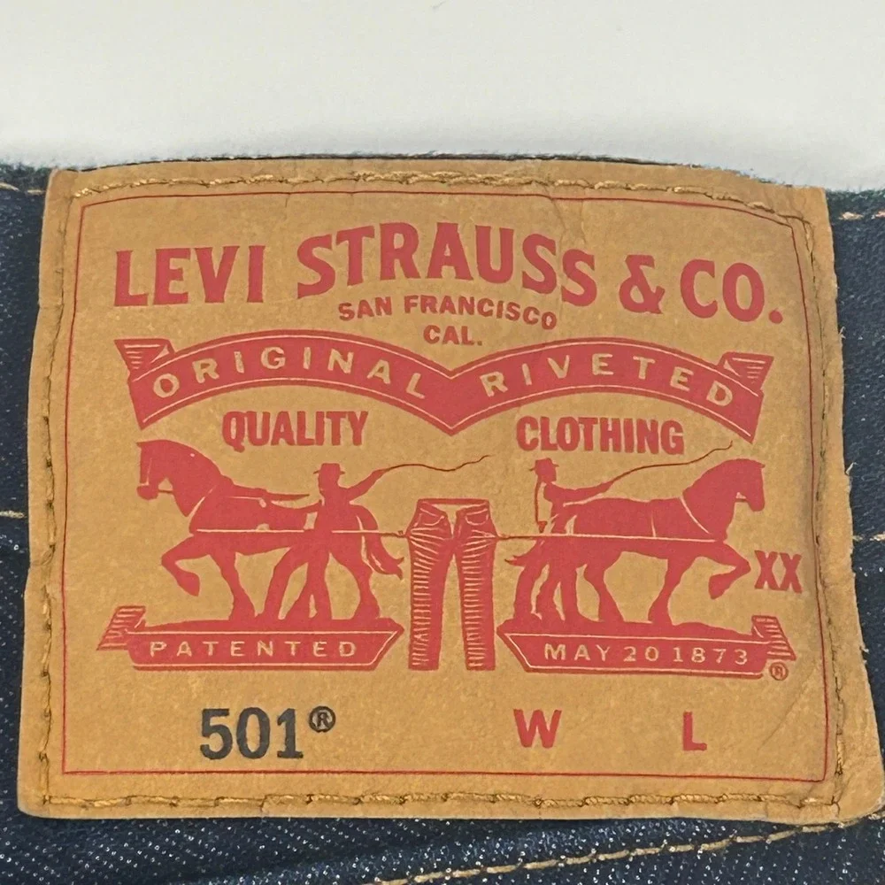 Levi's 501xx Denim Jeans Men's 44x36 (Act 40x33) Dark Wash Button‎ Fly